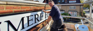Haslemere Hall sign install by Bluedot Display Ltd