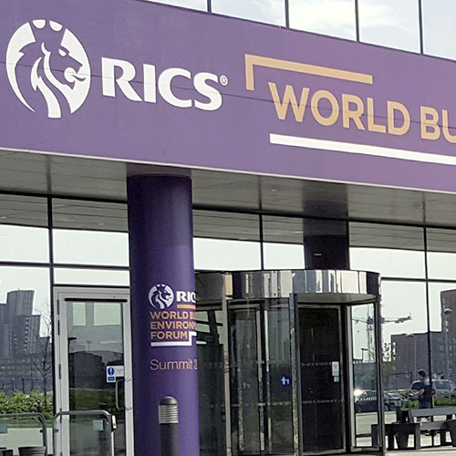 RICS exhibition fascia board and pillar wraps