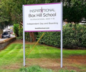Box Hill School in Surrey main entrance Dibond SIgn