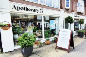 Shop fascia sign for Apothecary 27 in Haslemere by Bluedot Display