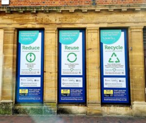Window graphics in Godalming High Street for Waverly Borough Council by Bluedot Display