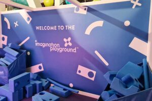 Digitally printed vinyl wallpaper created for the interactive play area at Kidspace Romford