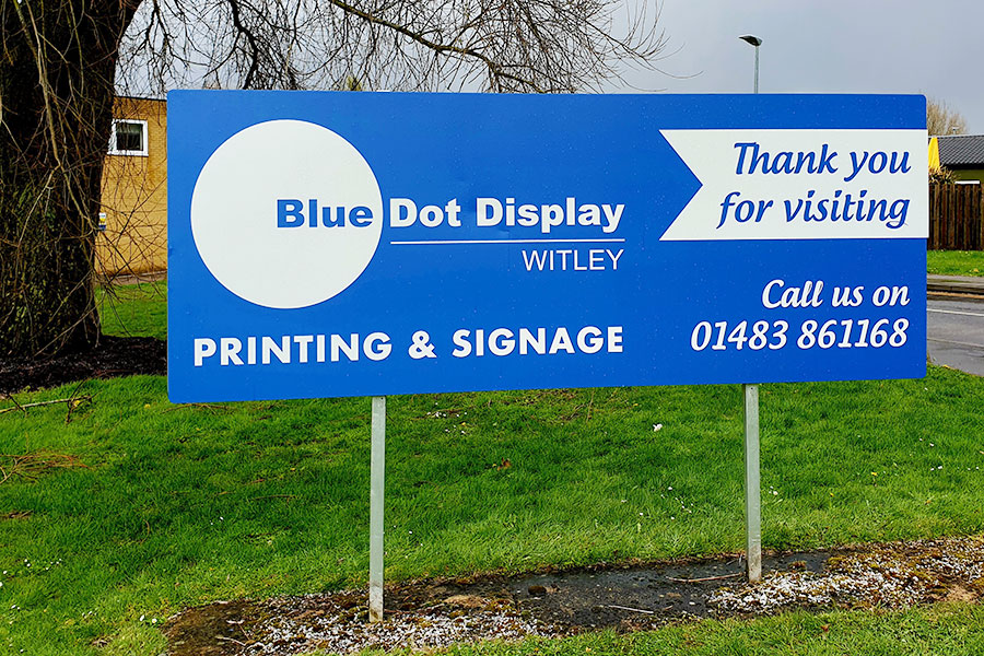Bluedot Display large dibond sign outside Surrey Sports Park in Guildford