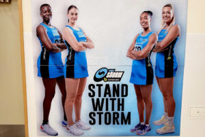 Large full colour printed Foamex boards created by Bluedot Display for the Surrey Storm netball team