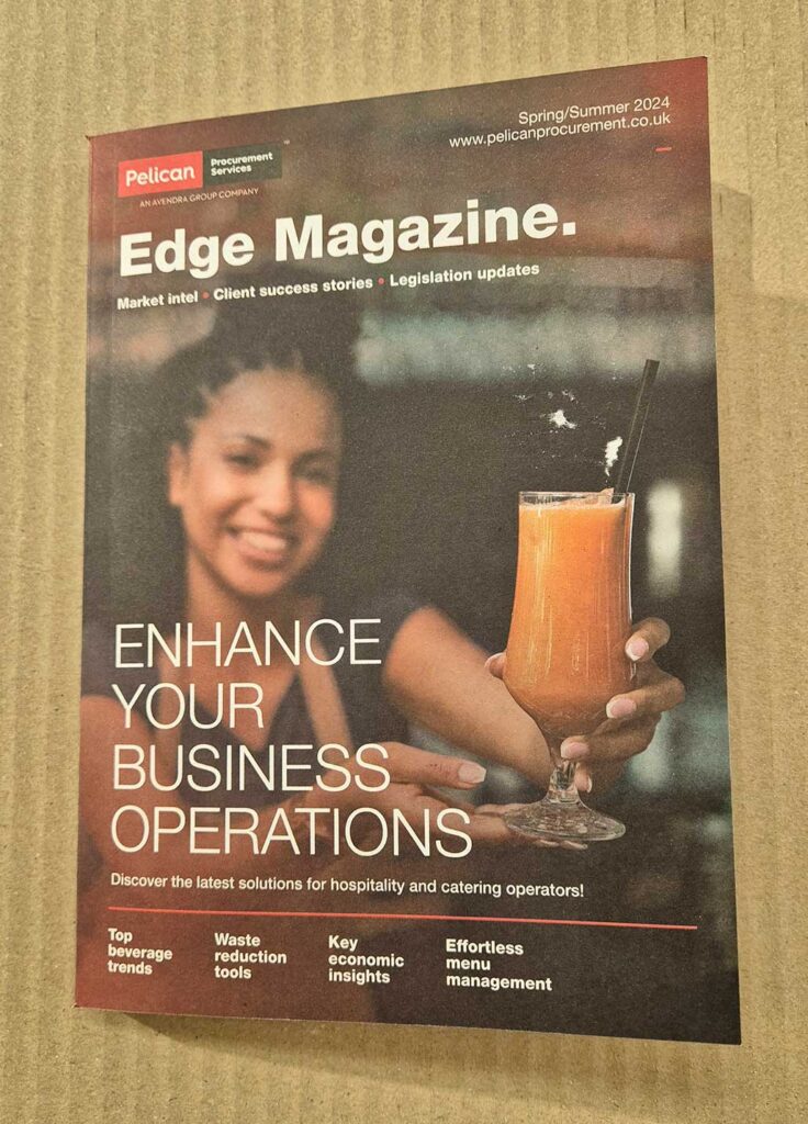 Edge magazine printed for Pelican Procurement Services in Surrey by Bluedot Display