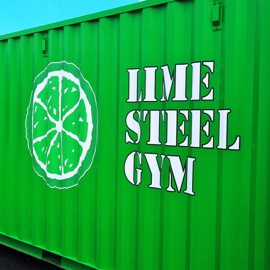 Cut vinyl decals and walls stickers created for Lime Steel Gym by Bluedot Display