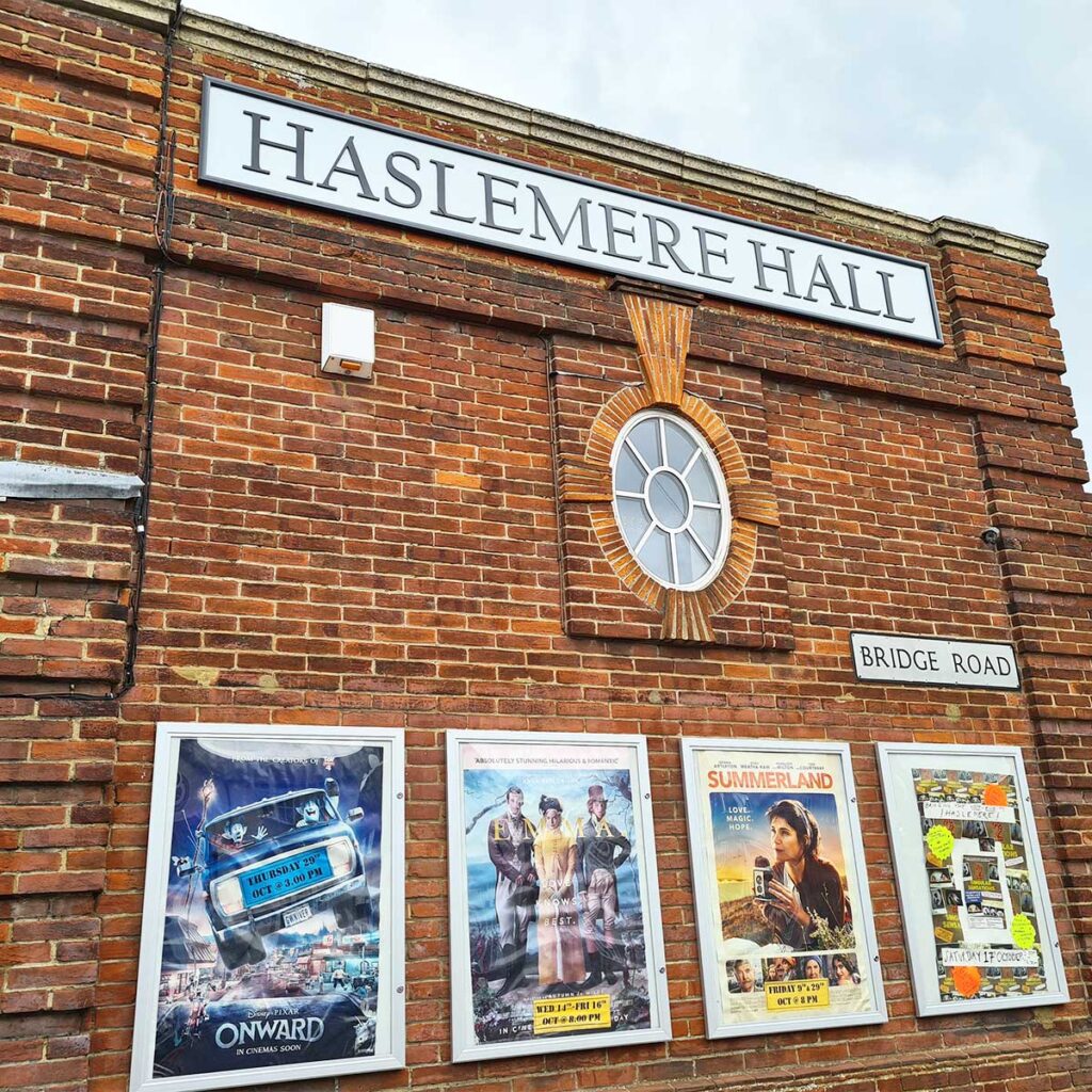 new fascia signage at Haslemere Hall by Bluedot Display