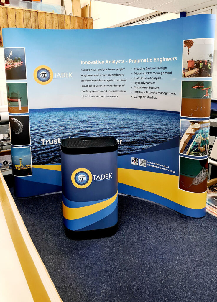 Pop up display stands created for Tadek by Bluedot Display