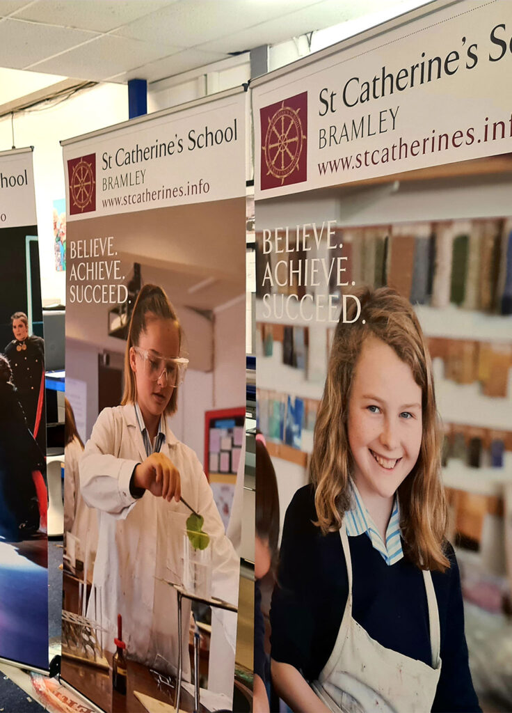 Roller banners created for St Catherine's School in Bramley Surrey