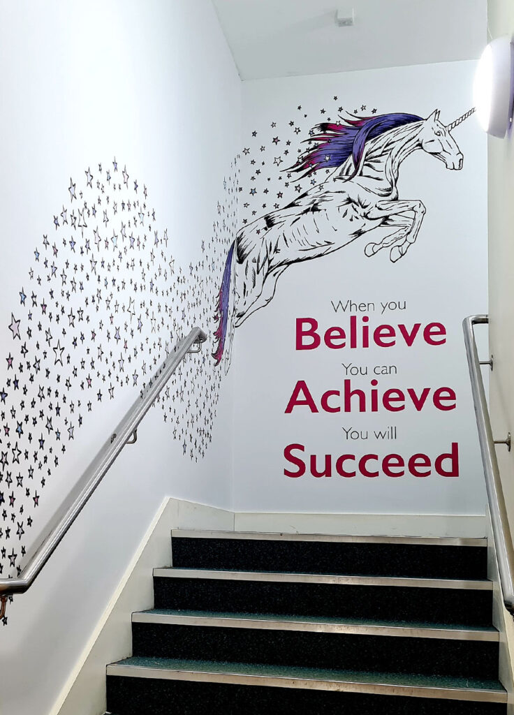Vinyl wall decals and stickers created for a school in Surrey