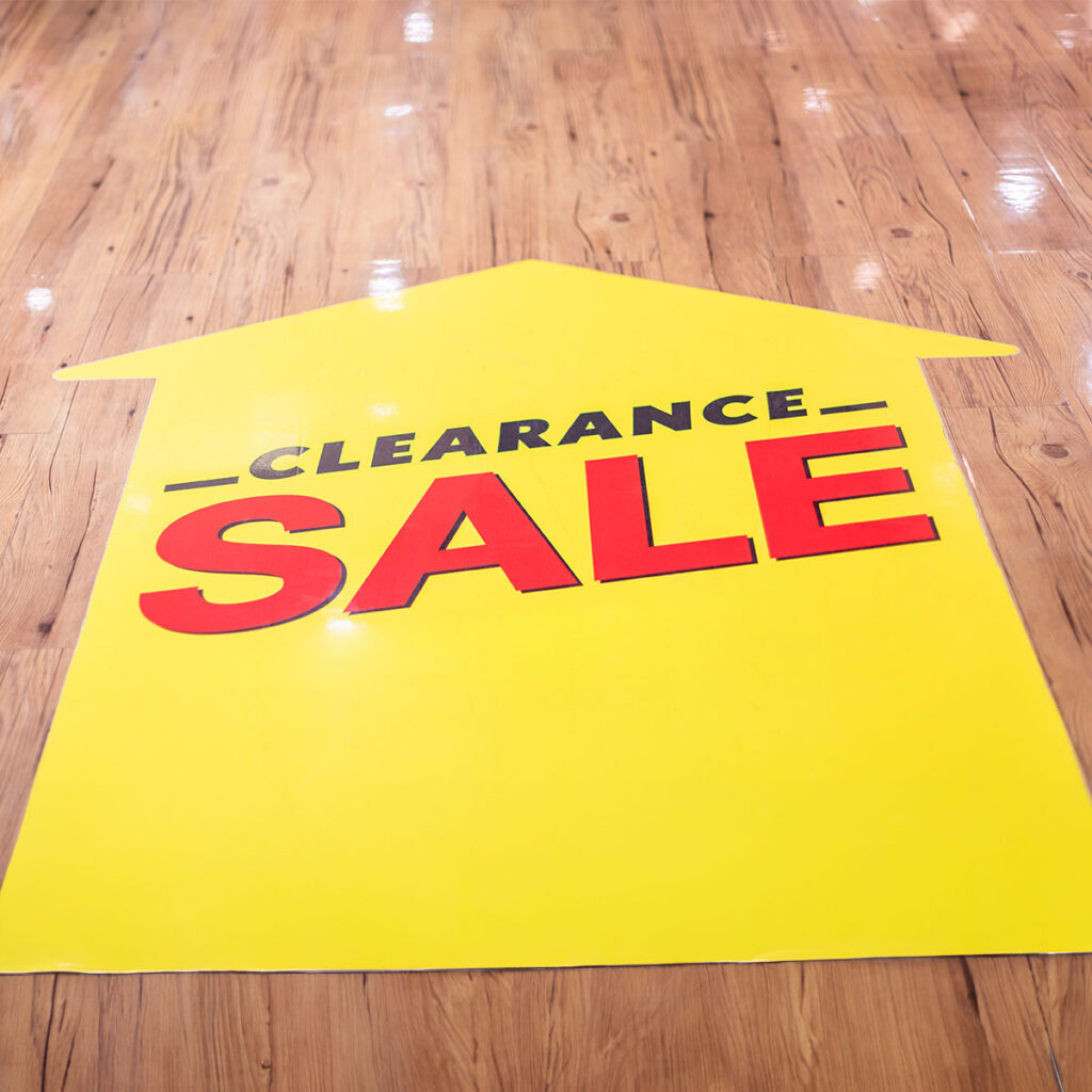 Clearance sale shop floor sticker