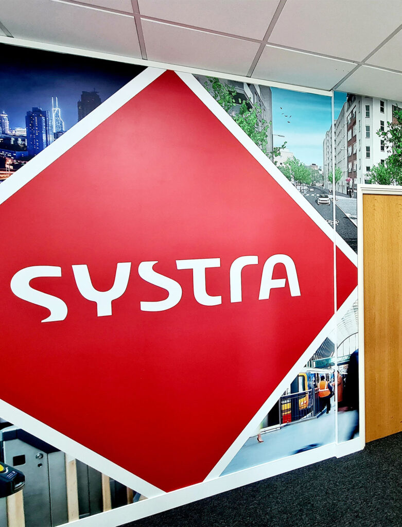 Systra full wall wraps applied to interior office walls