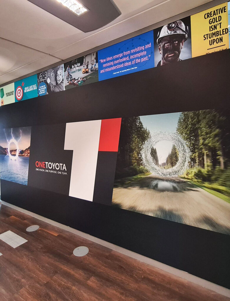 Wall wraps created for Toyota UK by Bluedot Display