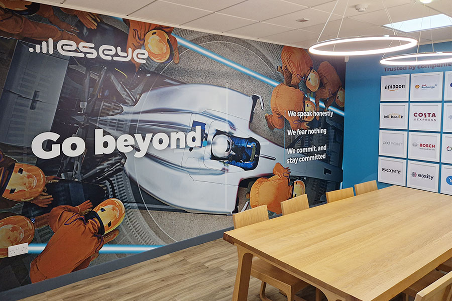 Vinyl full wall wraps can add huge impact to office interior design