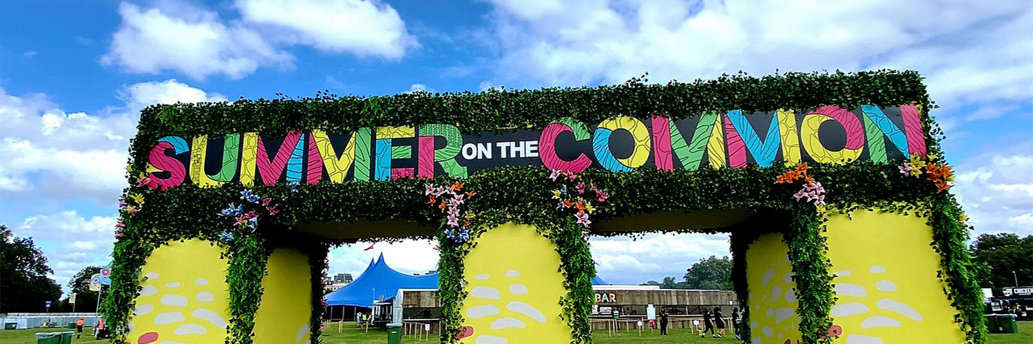 Large colourful sign created for Summer On The Common