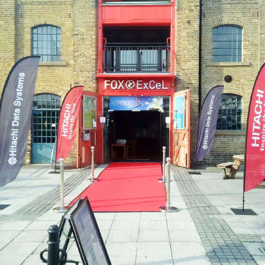 A collection of feather flags created for Fox Crest by Bluedot Display