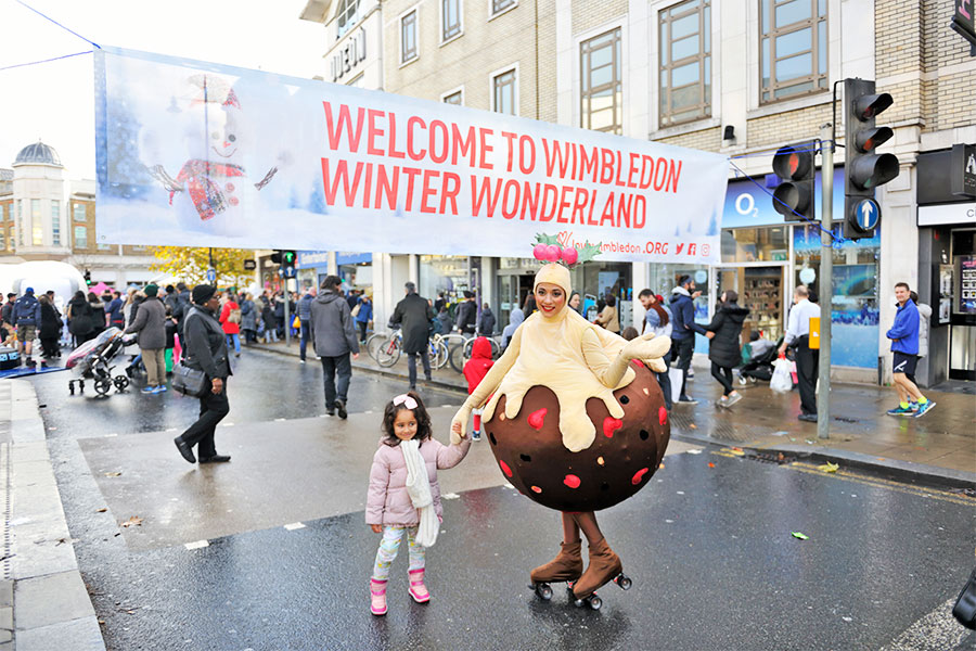 Large high street banner in Wimbledon created by Bluedot Display